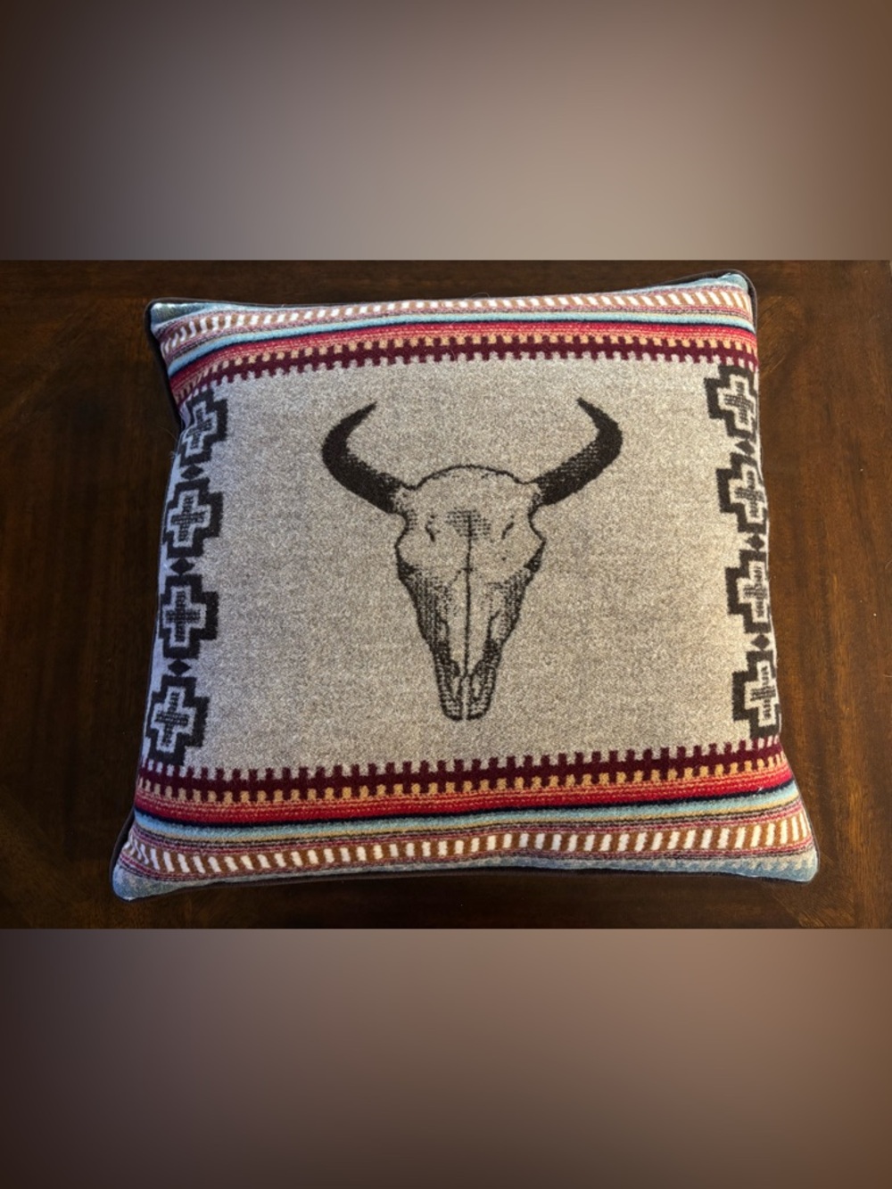 Pendleton 20”x20” Southwestern Longhorn Designed Reversible Accent Pillow
